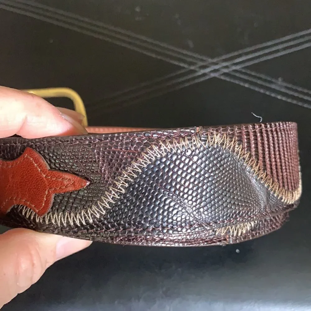 GENUINE LIZARD LYNTONE LEATHER LINING BELT SIZE 40